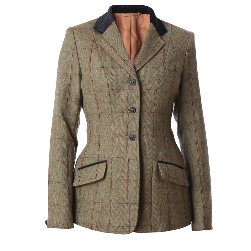 Equetech Launton Deluxe Ladies Tweed Show Jacket Green-2